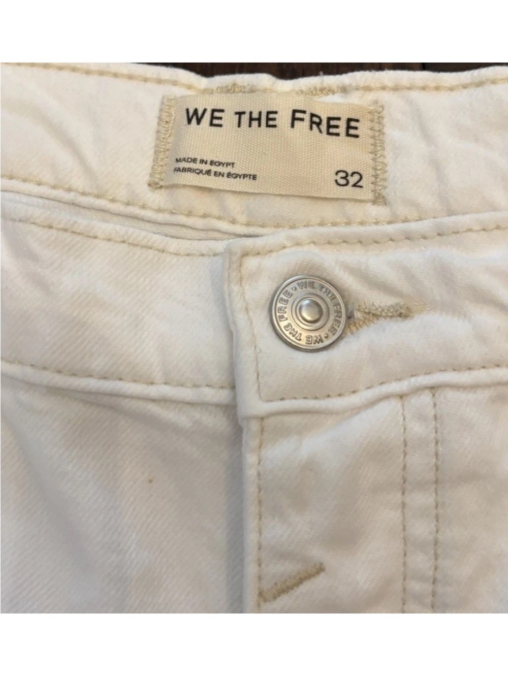 Free PeopleX We The People  Good Luck Mid Rise Barrel Jeans Milk Sz 32 NWT - Picture 4 of 12